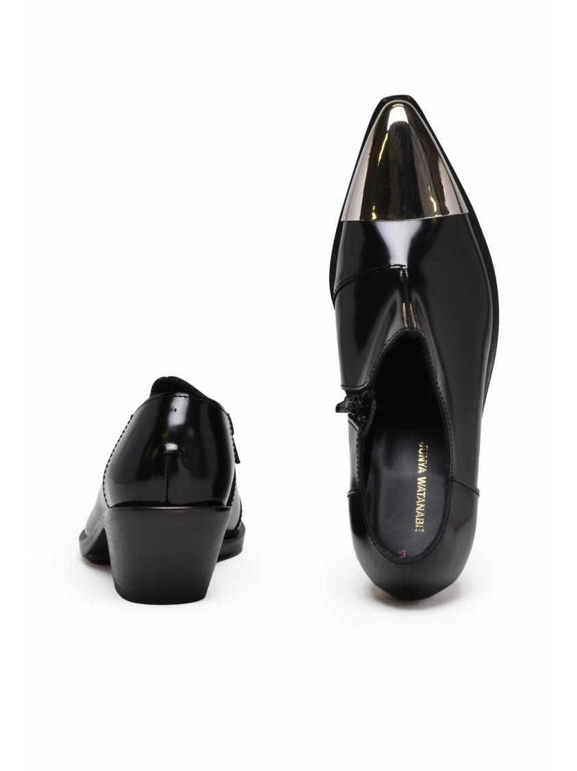 Junya Watanabe Black Pointed Toe Side Zip Leather Chukka Boots