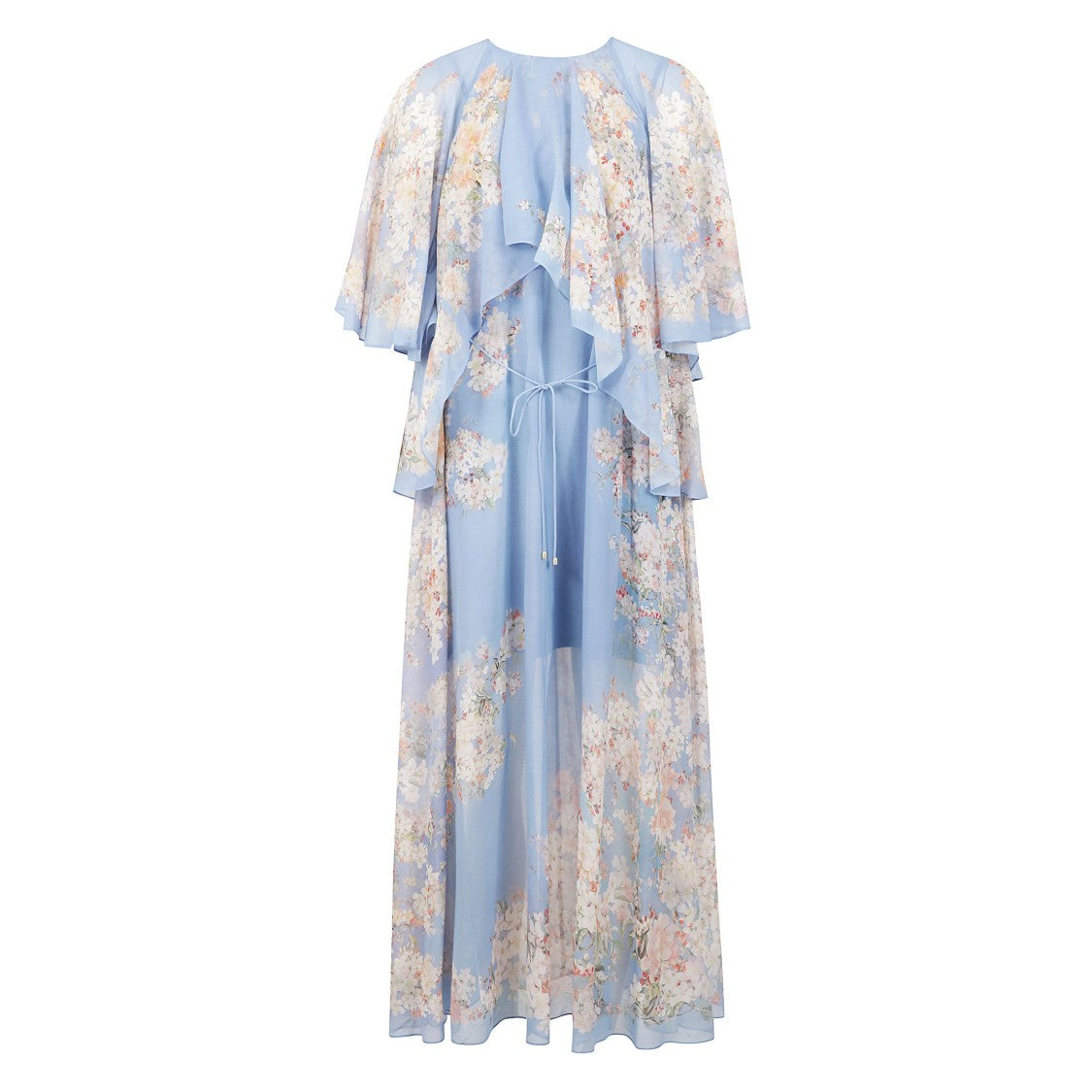 Zimmermann Maxi Floral-Printed Silk Cotton Dress With Ruffles