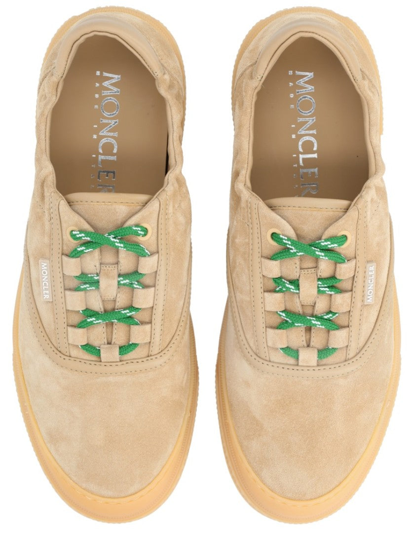 Moncler True Leisure Green Laced Leather Sneakers