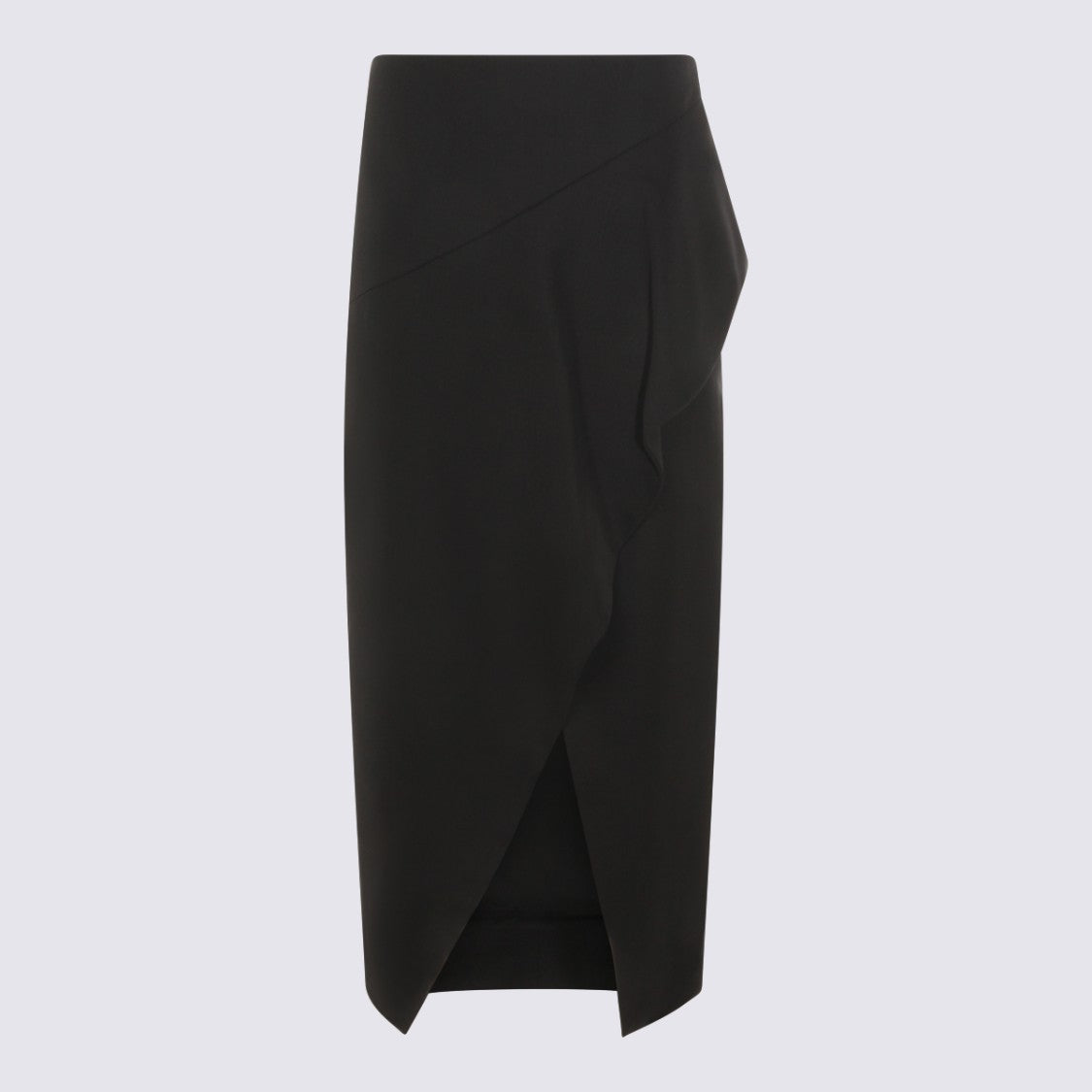 Khaite Sleek Black Midi Skirt