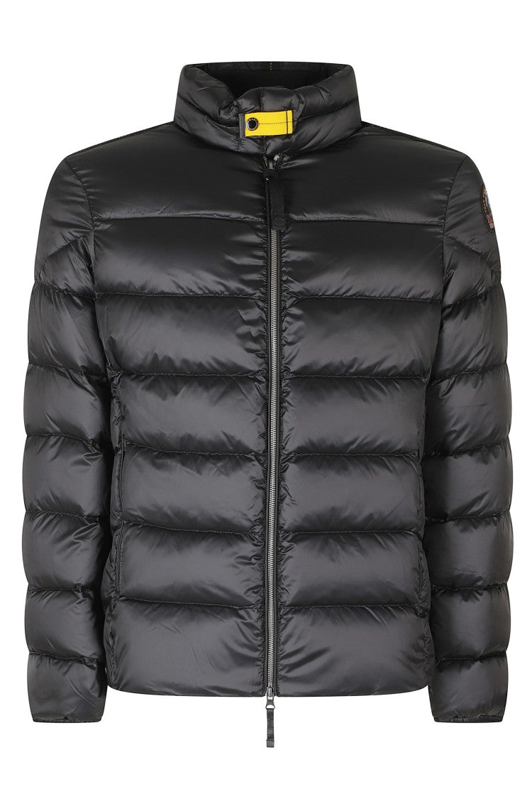 Parajumpers Short Puffer Jacket With High Neck And Yellow Drawstring