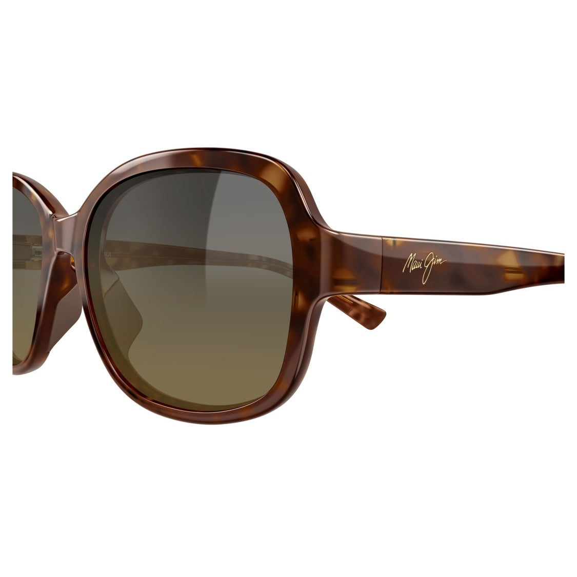 Maui Jim Hiluhilu Large Rounded Square Tortoiseshell Sunglasses With Gradient Lenses