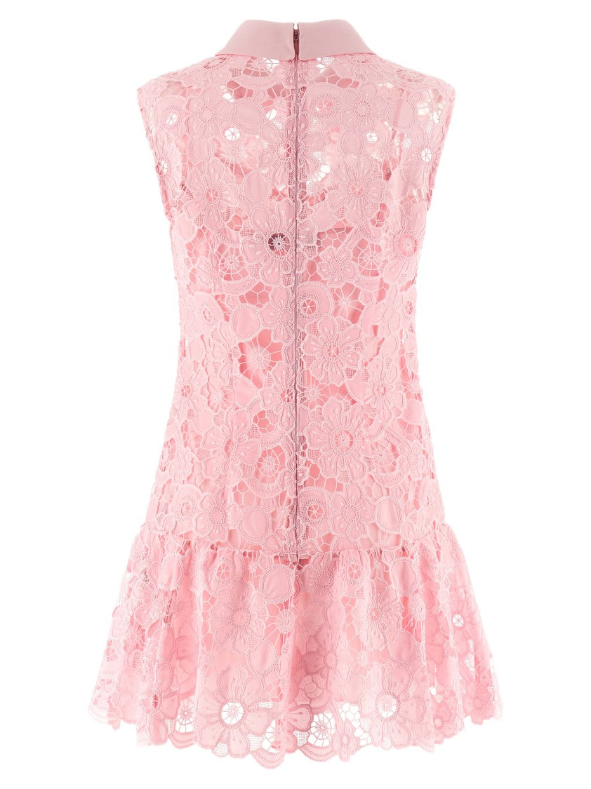 Self-Portrait 'Pink Lace Collared' Dress