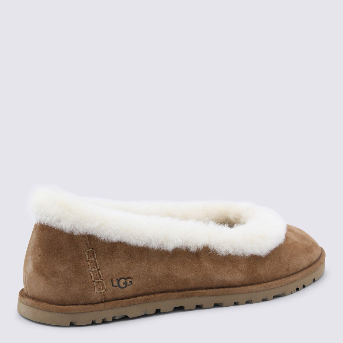 Ugg Suede Flat Shoes With Plush Lining