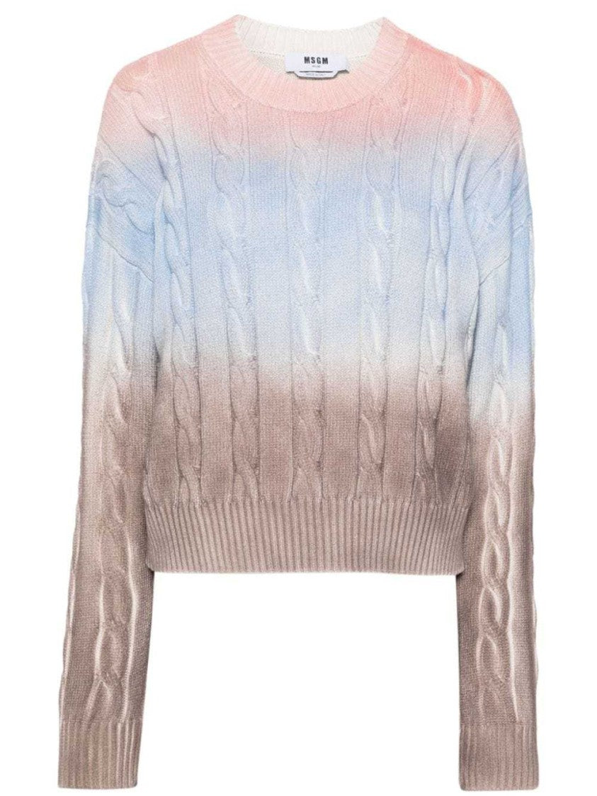 Msgm Multicolour Cable-Knit Jumper
