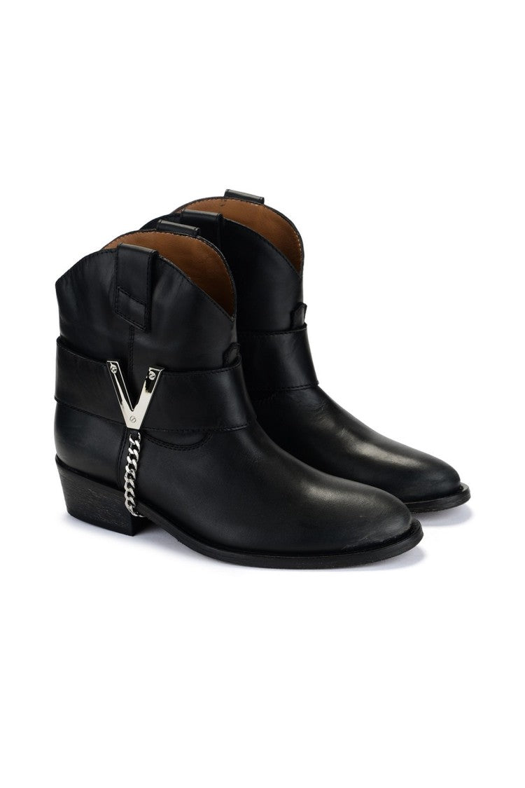 Via Roma 15 Black Leather Boots