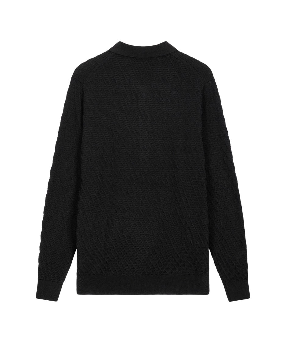 Paolo Pecora Polo Collar Knit Sweater With Button Closure