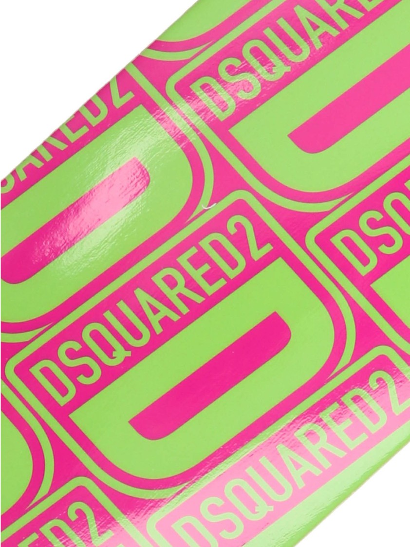 Dsquared2 Vibrant Wooden Skateboard With Bold Logo Print