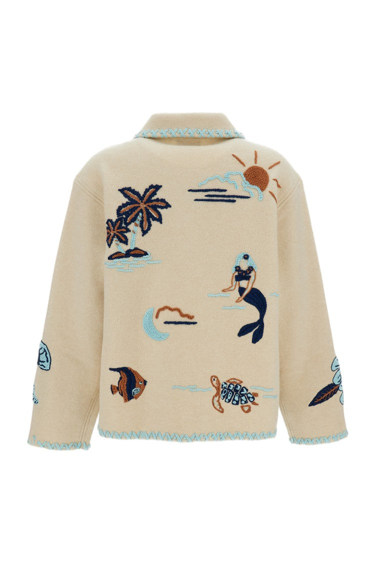 Alanui Intricately Embroidered Virgin Wool Jacket With Boxy Silhouette