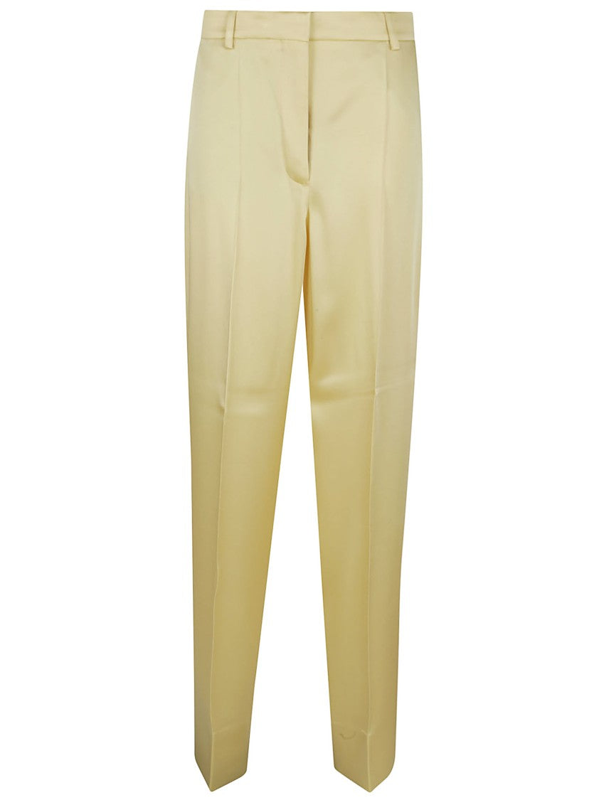 Stella Mccartney Canary Yellow Satin Relaxed Fit Trousers
