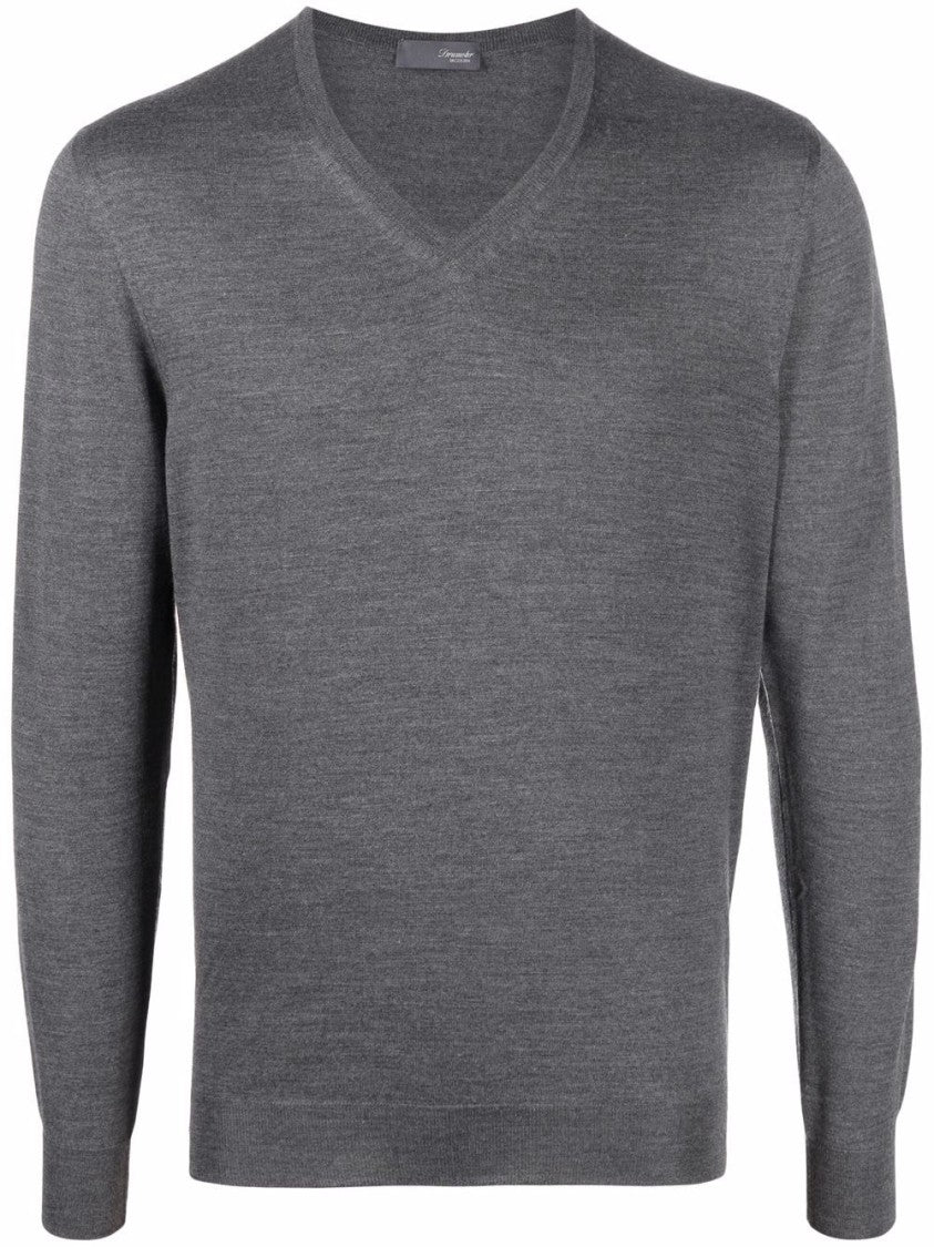 Drumohr Classic V-Neck Merino Wool Sweater