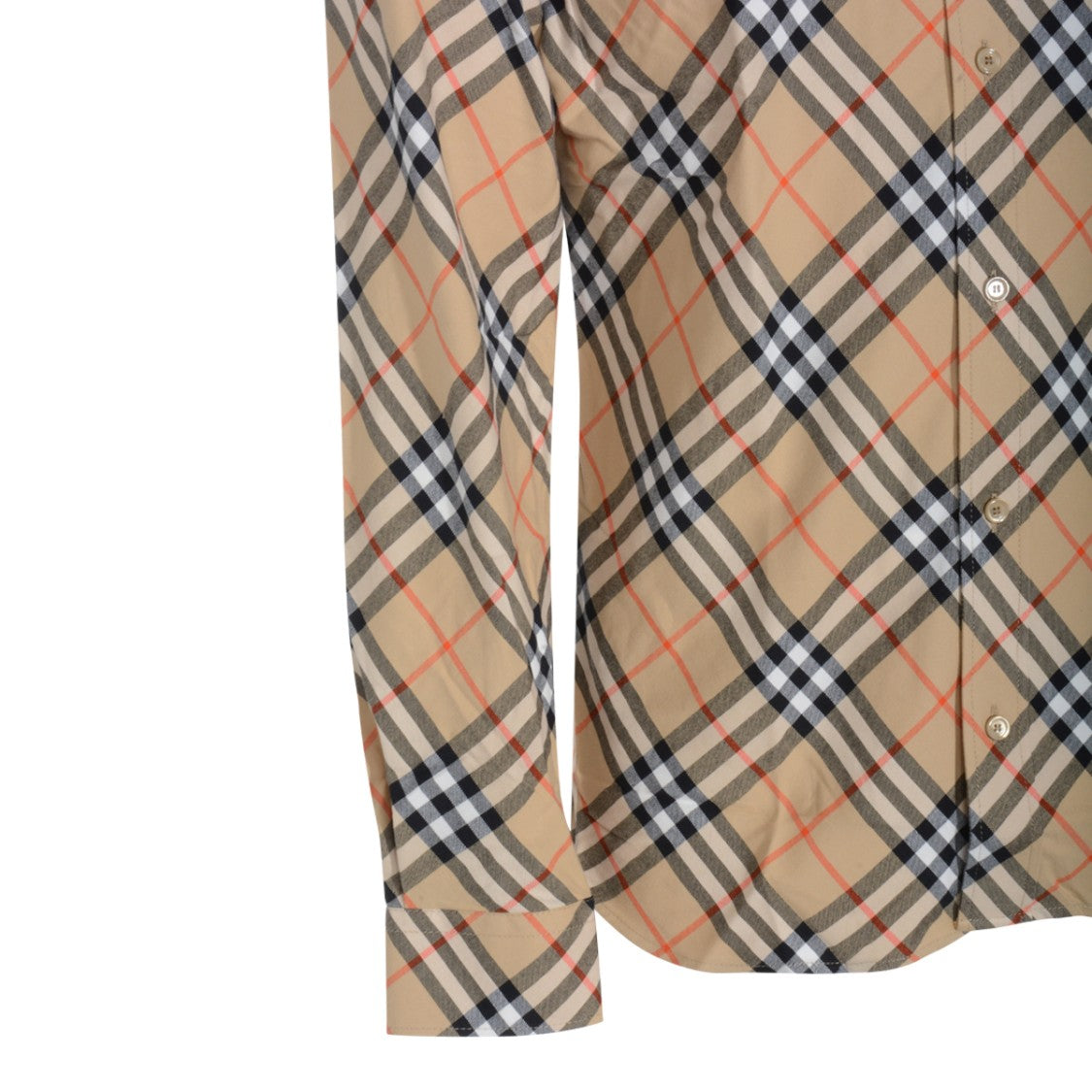 Burberry Beige Long-Sleeve Shirt With Burberry Check Pattern