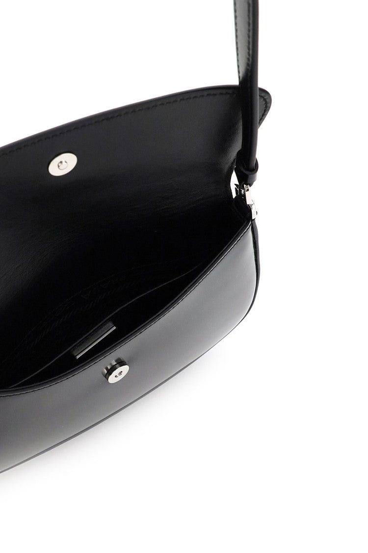Prada Curved Black Shoulder Bag With Minimalist Design
