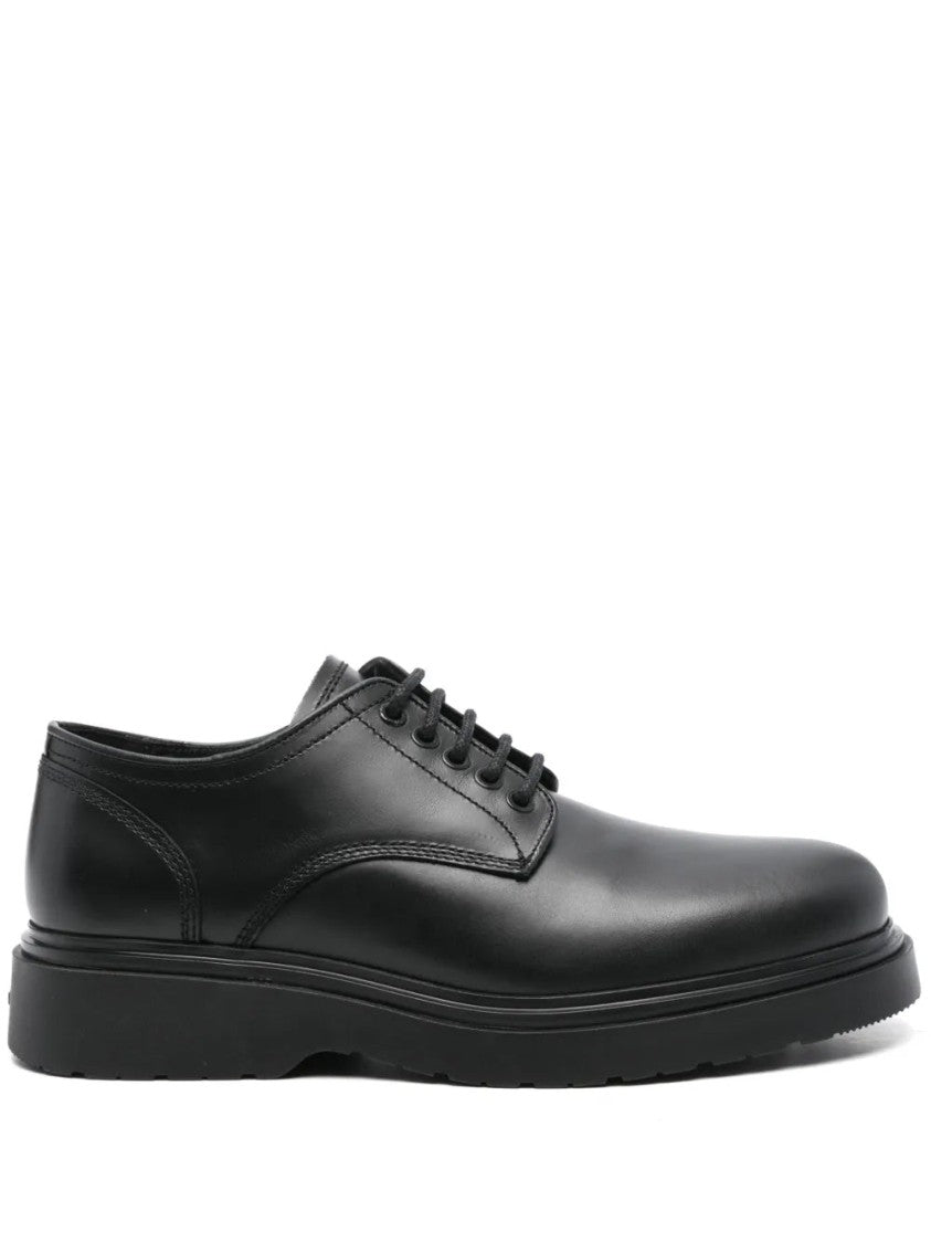 Calvin Klein Sleek Black Leather Derby Shoes