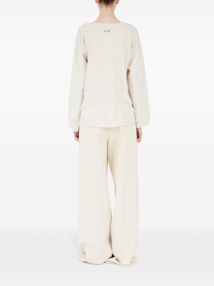 Maison Margiela Milky White Cotton Sweatshirt
