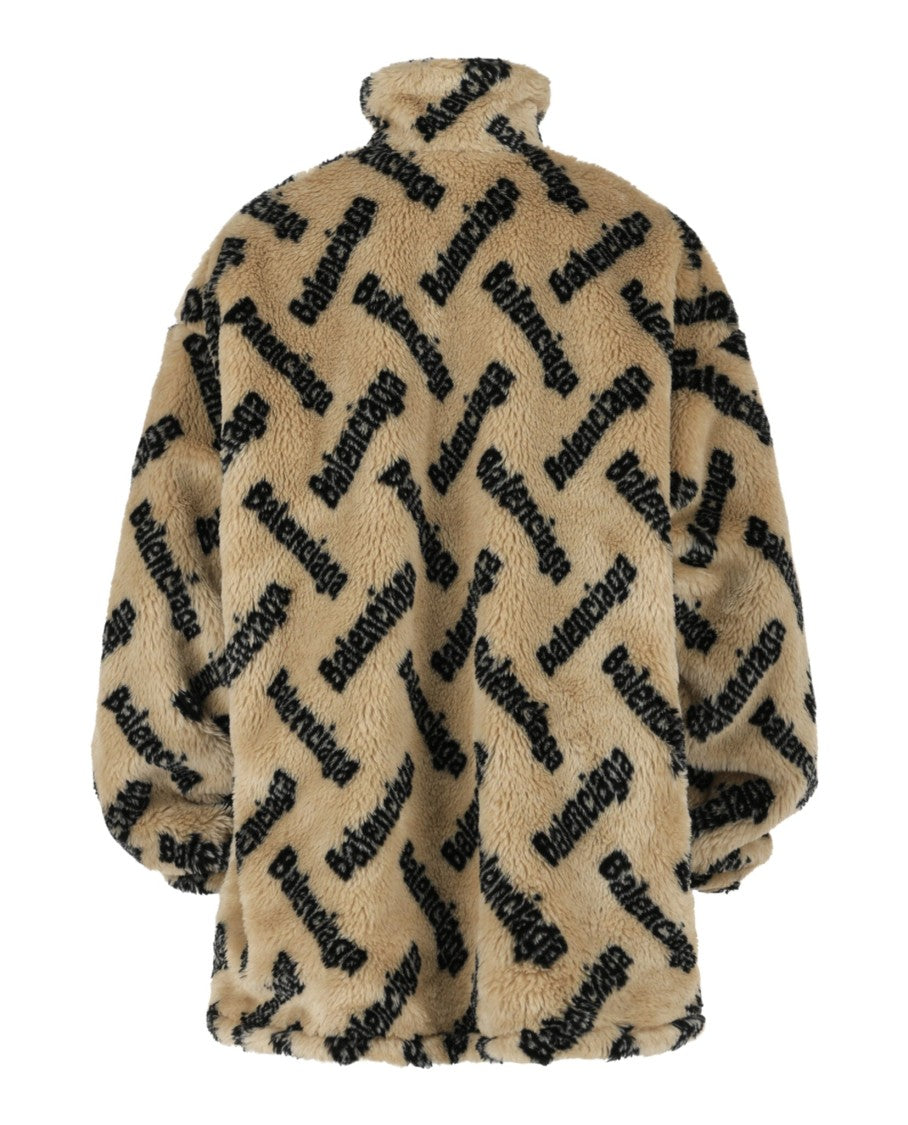 Balenciaga Allover Logo Fleece Jacket