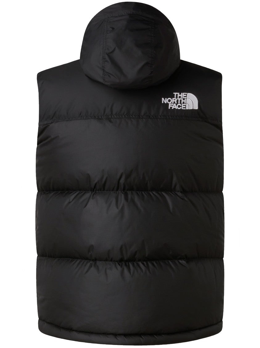 The North Face Black Retro Nuptse High-Collar Puffer Vest