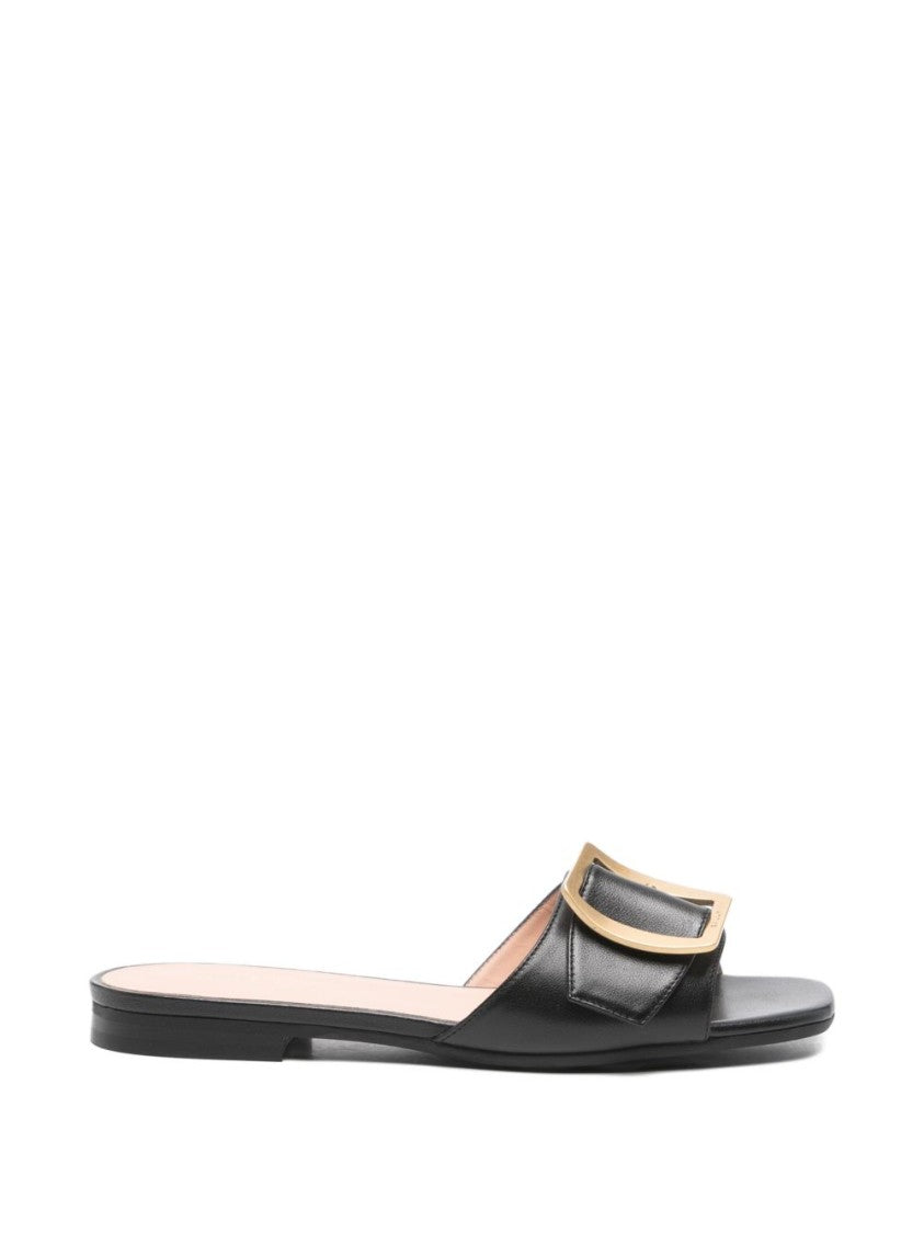 Bally Open-Toe Flat Sandals With Gold-Tone Hardware Accents