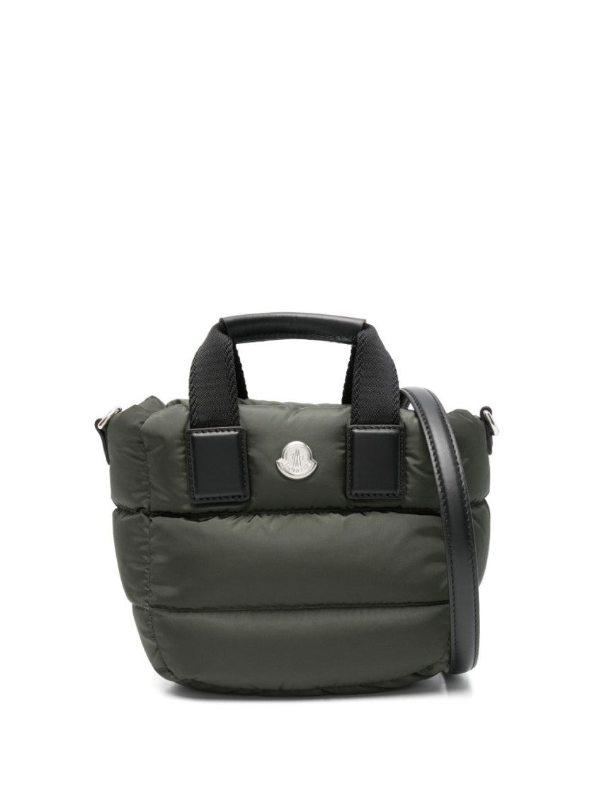 Moncler Quilted Khaki Handbag With Adjustable Shoulder Strap
