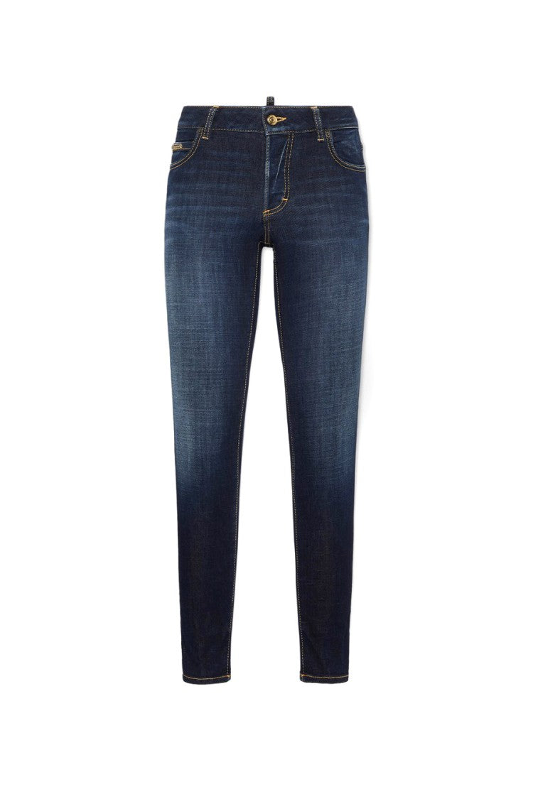 Dsquared2 Blue Cotton-Polyester Skinny Jeans