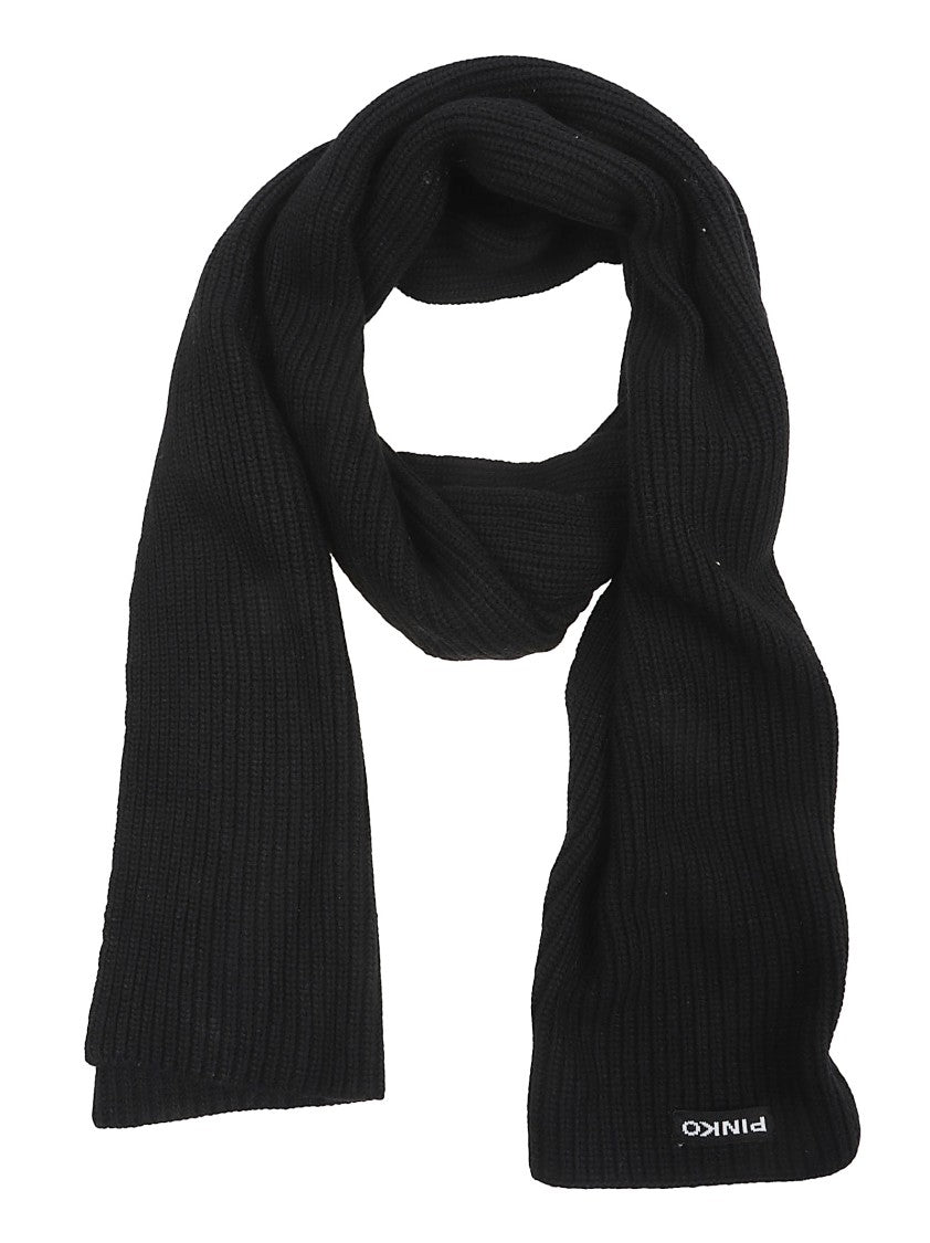 Pinko Ribbed Knit Scarf With Design