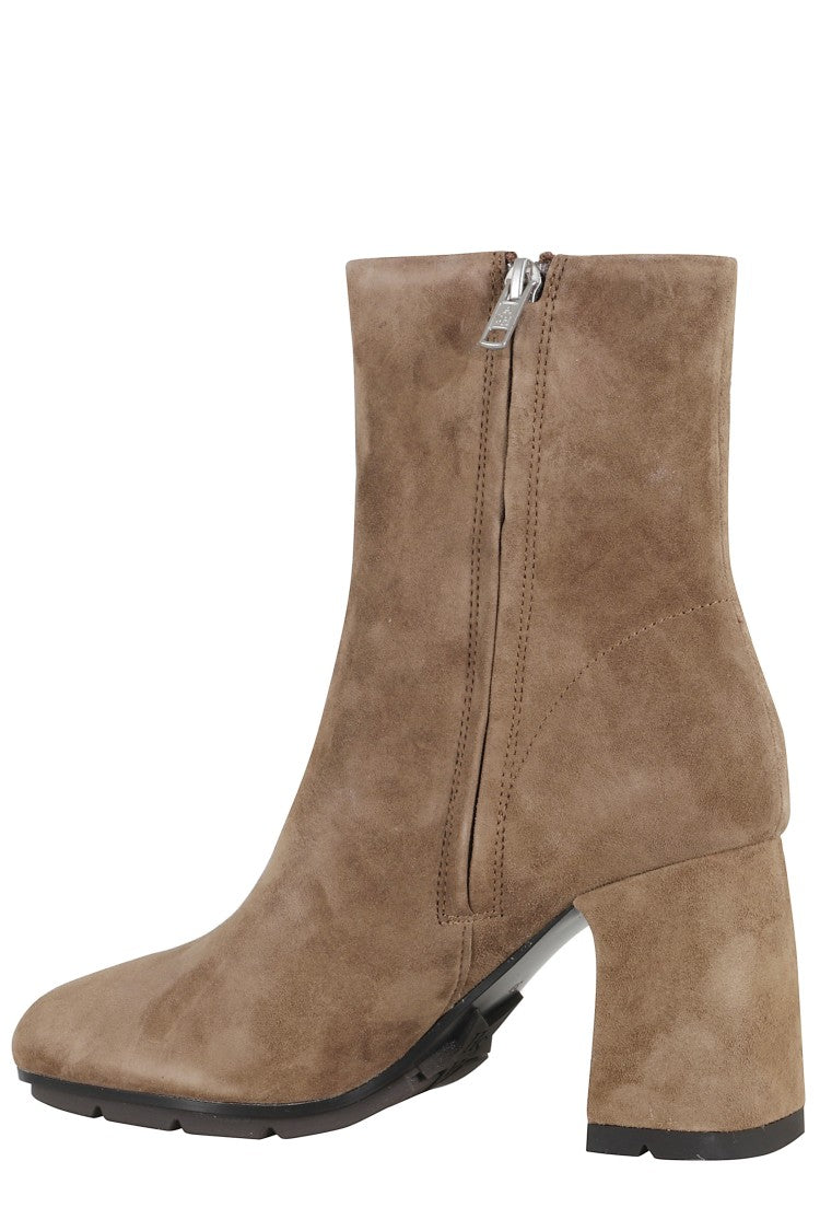 Ash Suede Ankle Boots With Squared Toe