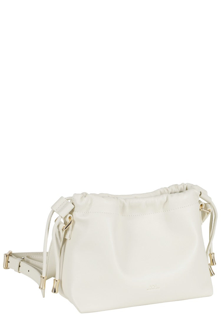 A.P.C. Ecru Sac Ninon Mini Drawstring Polyurethane-Blend Mini Bag