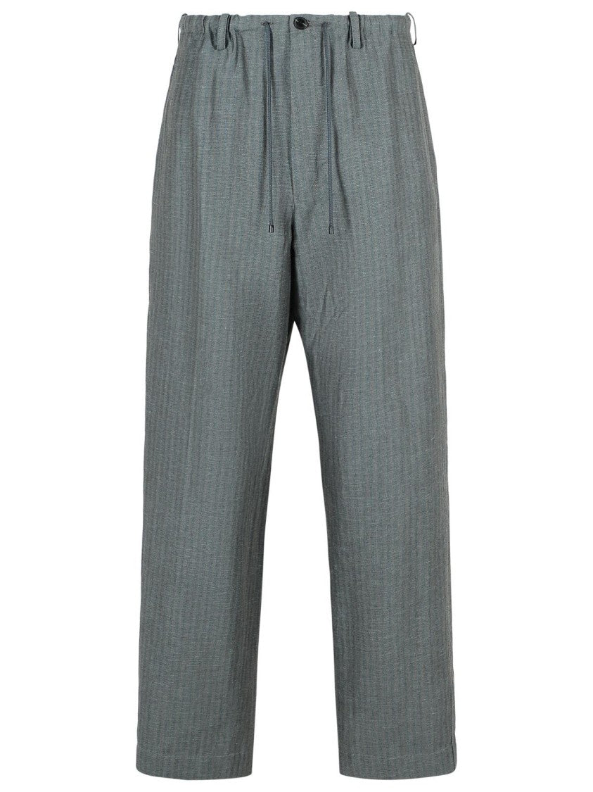 Dries Van Noten Penny' Gray Linen Blend Trousers