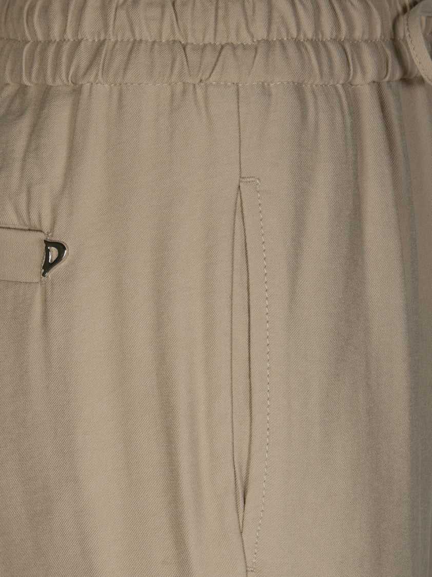 Dondup Relaxed Fit Straight Leg Cotton Trousers