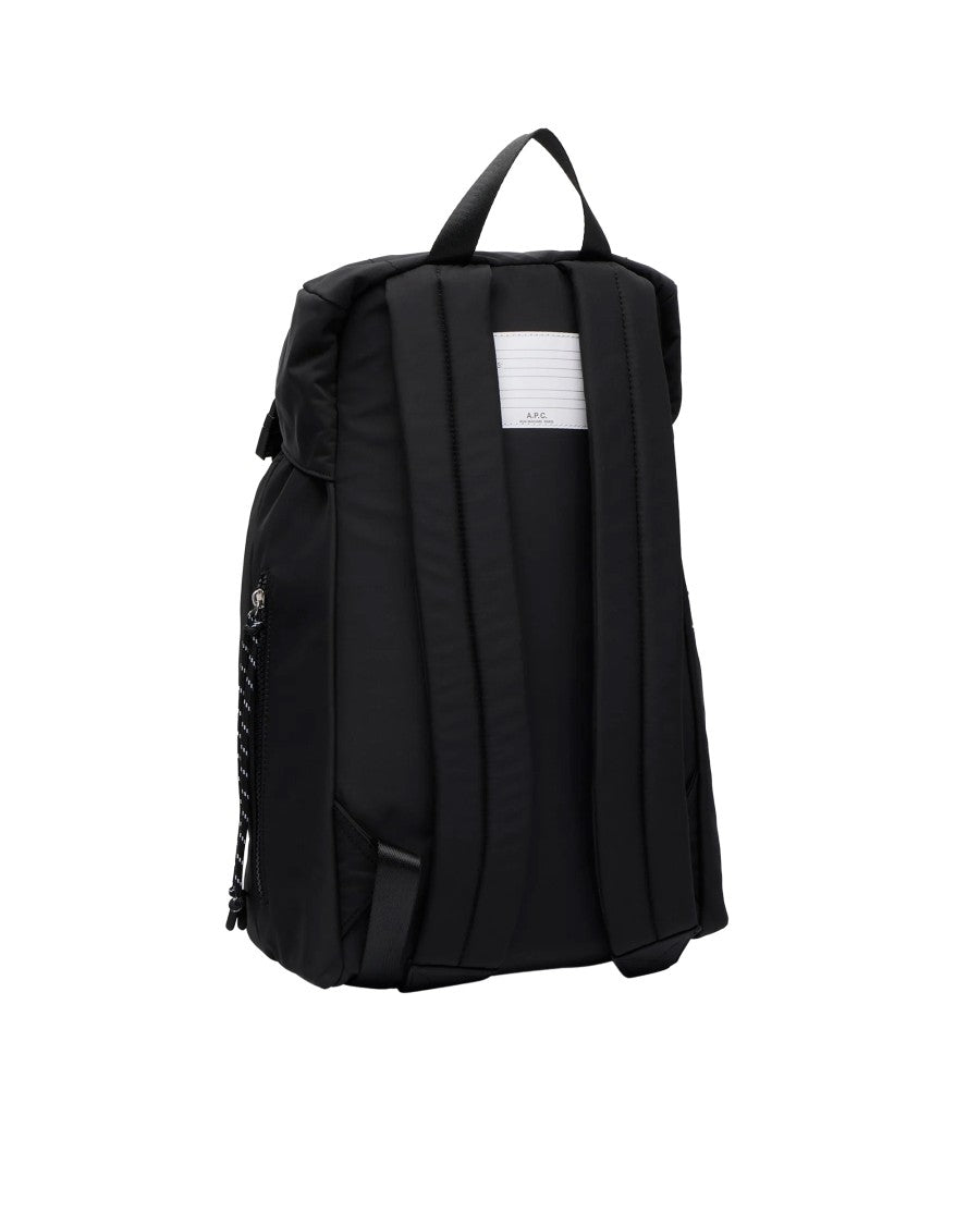 A.P.C. Refined Black Technical Nylon Backpack With Reinforced Structure