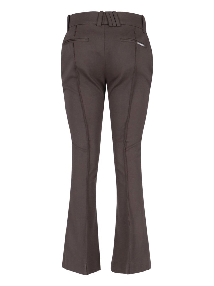 The Attico High-Waisted Bootcut Trousers With Silver Logo Detail