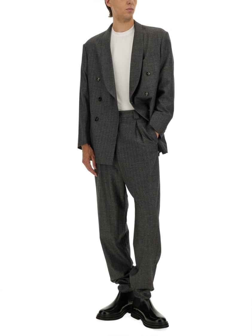 Giorgio Armani Tailored Grey Suit With Double-Breasted Blazer