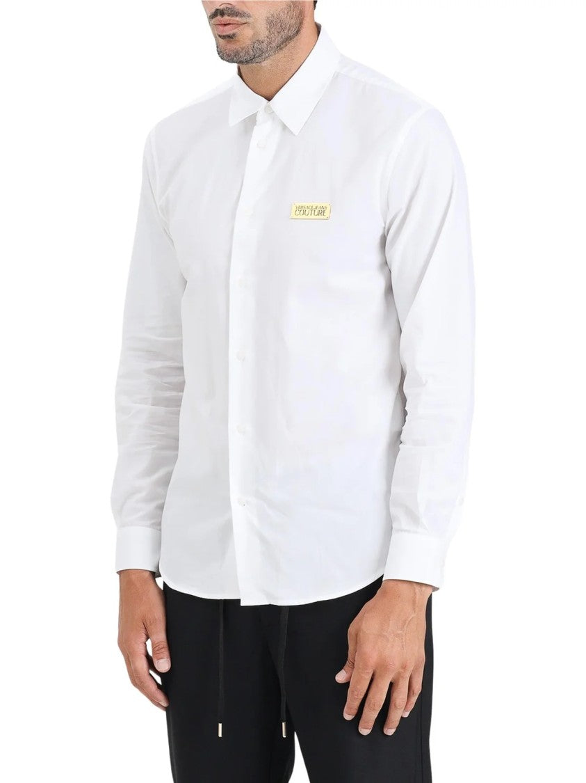 Versace Jeans Couture White Logo Detail Cotton Formal Shirt