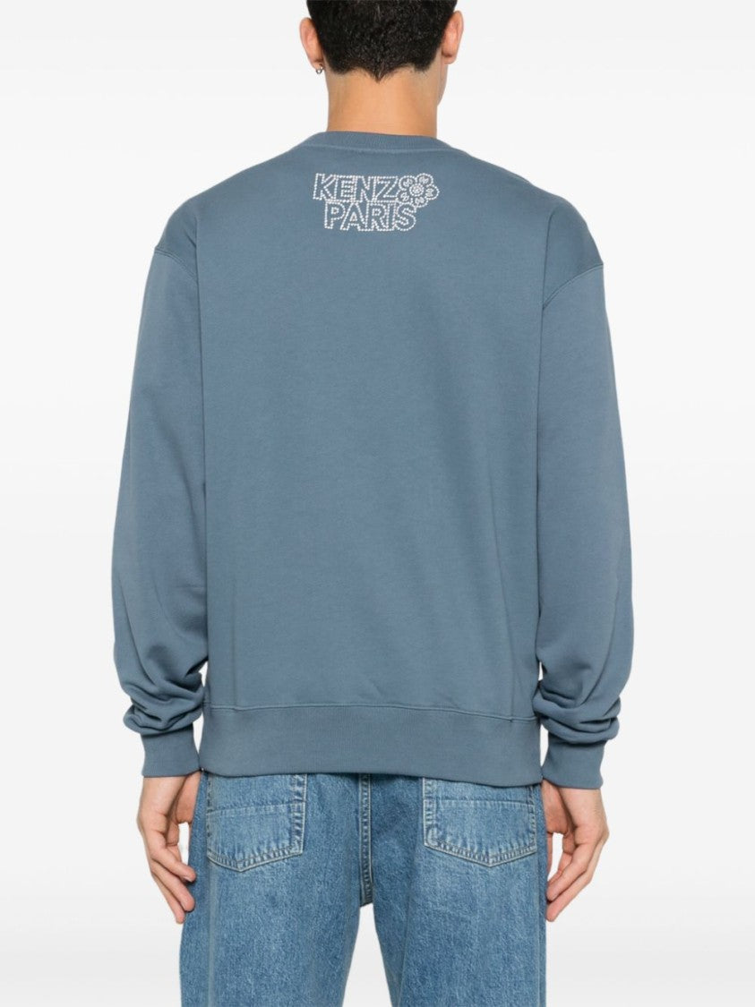 Kenzo Textured Blue Cotton Jersey Sweatshirt