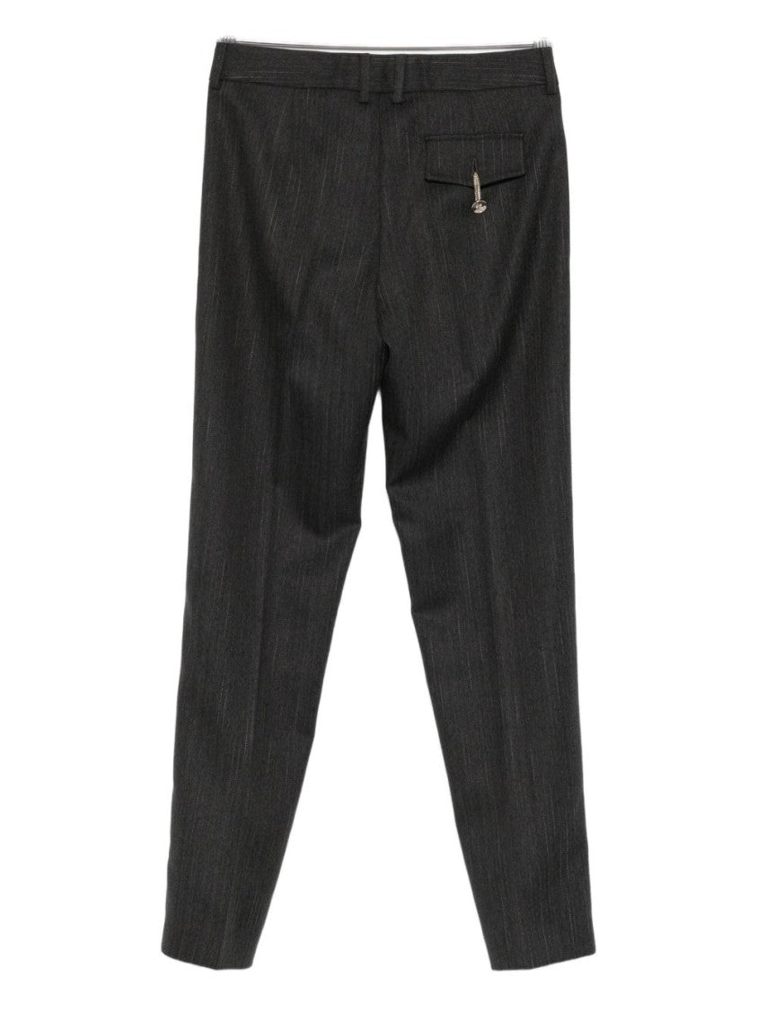 Liu Jo Tailored Gray Trousers With Subtle Pinstripe Design