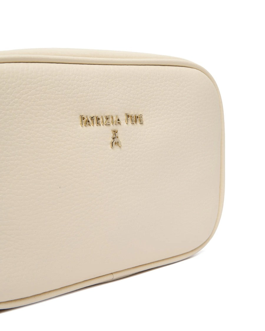 Patrizia Pepe Wooly White Leather Crossbody Bag