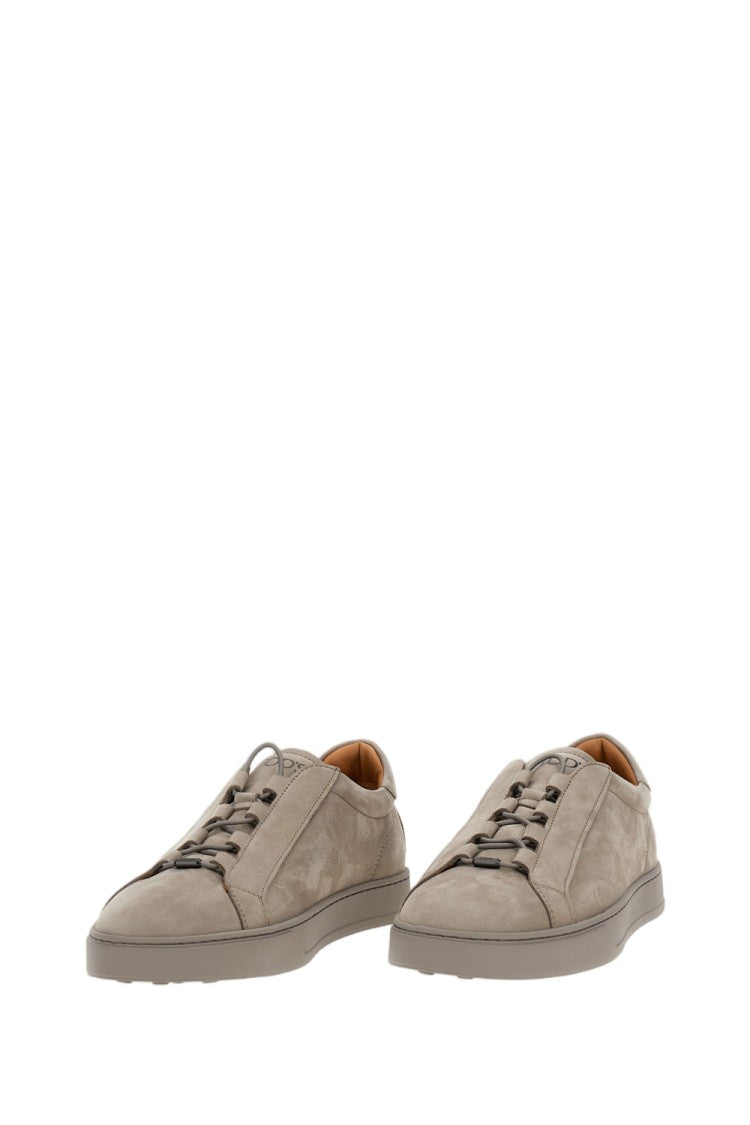 Tod's Beige Nabuk Velvet Calfskin Nubuck Sneakers