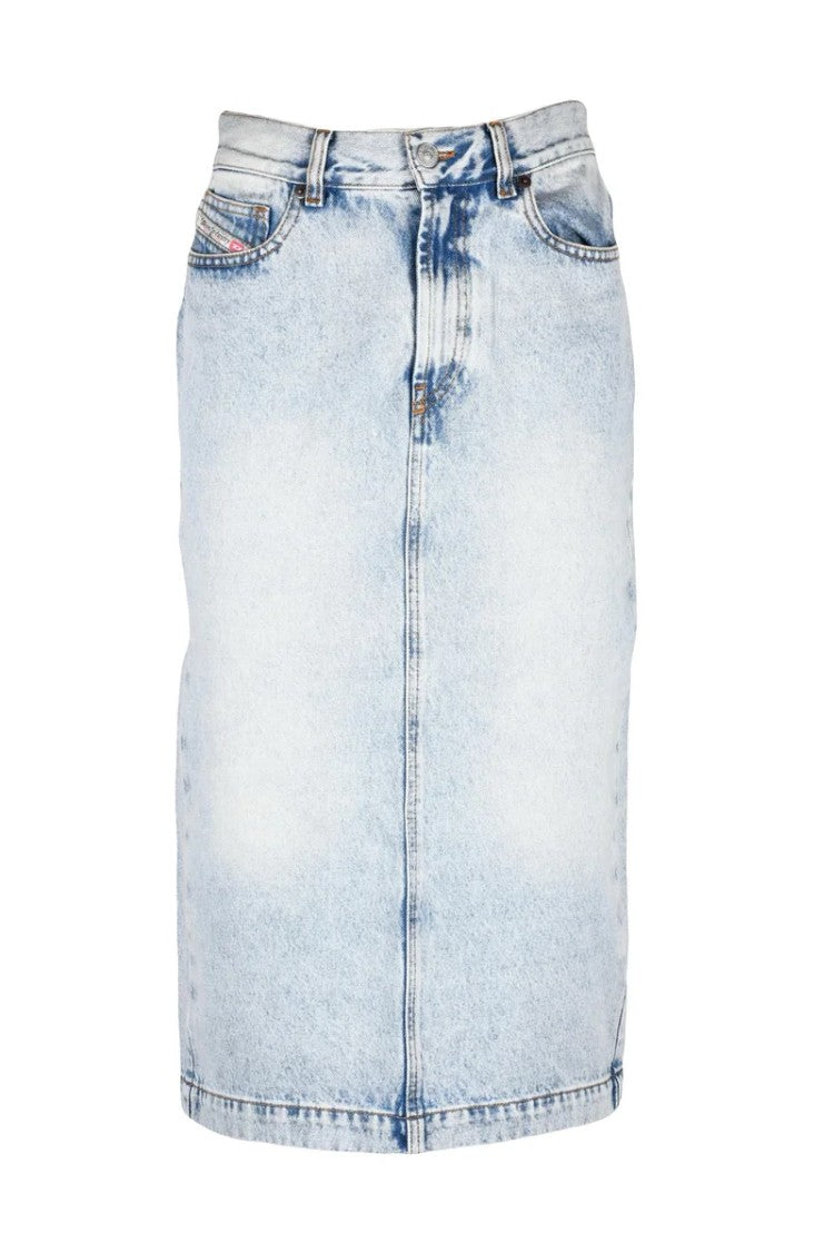 Diesel Blue Cotton Women's Denim Midi Skirt