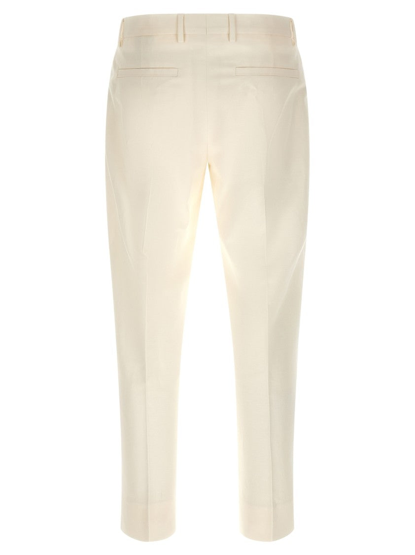 Zegna Tailored Cotton-Linen Blend Formal Trousers With Front Pleats