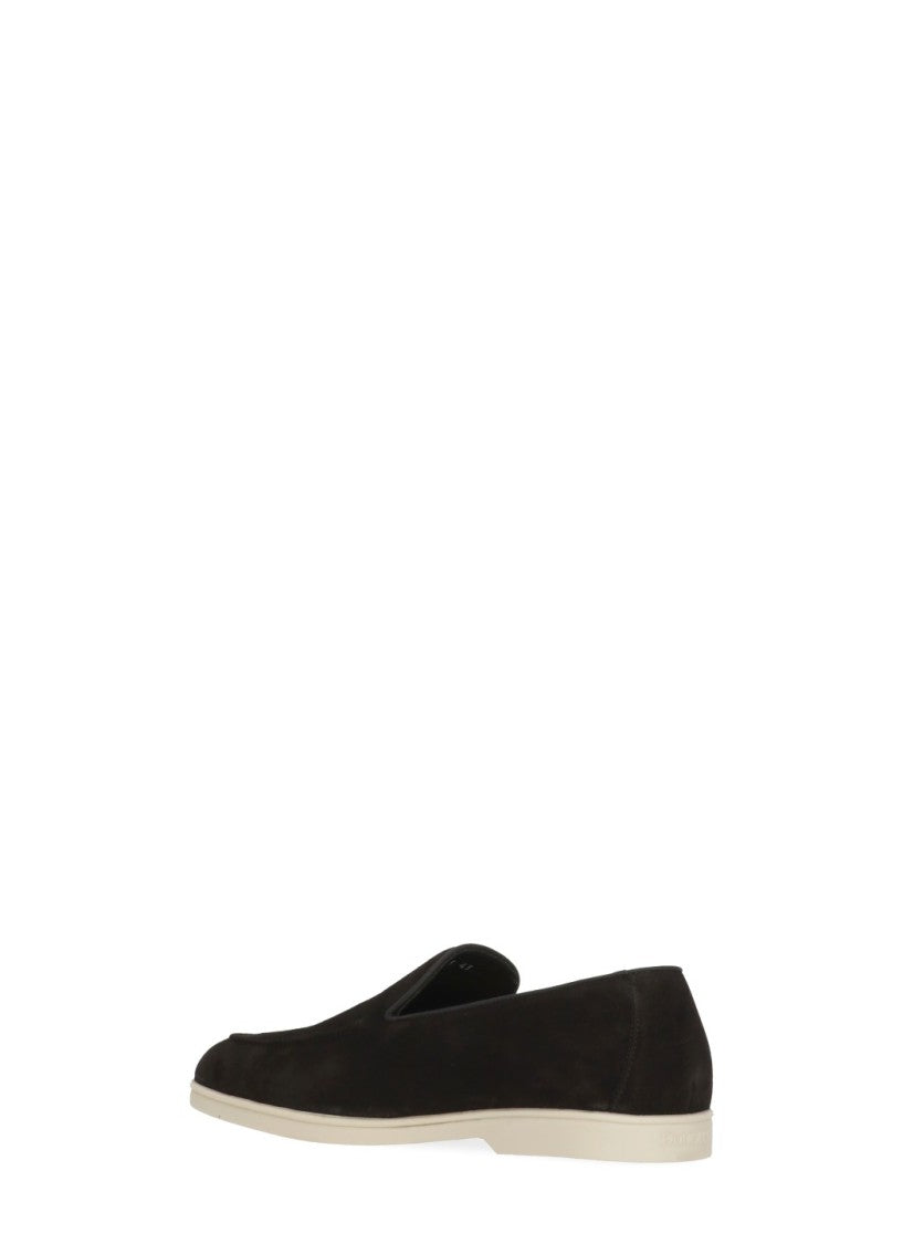 Doucal's Brown Suede Leather Loafers
