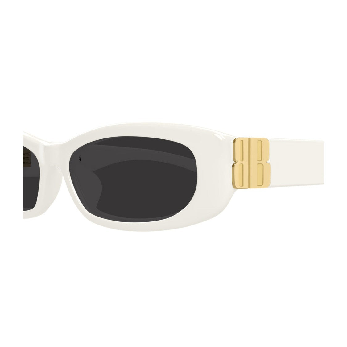 Balenciaga Everyday Rectangular White Grey Recycled Acetate Sunglasses
