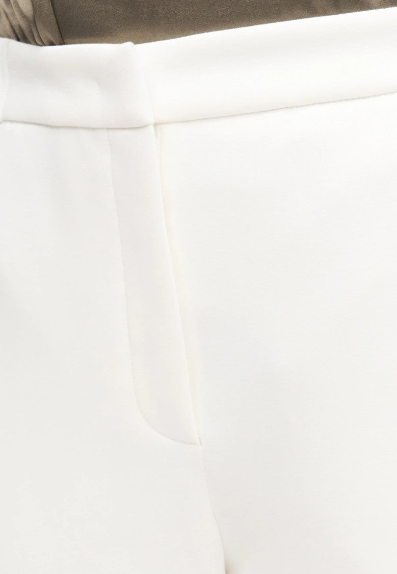 Max Mara White Cotton Blend Casual Trousers