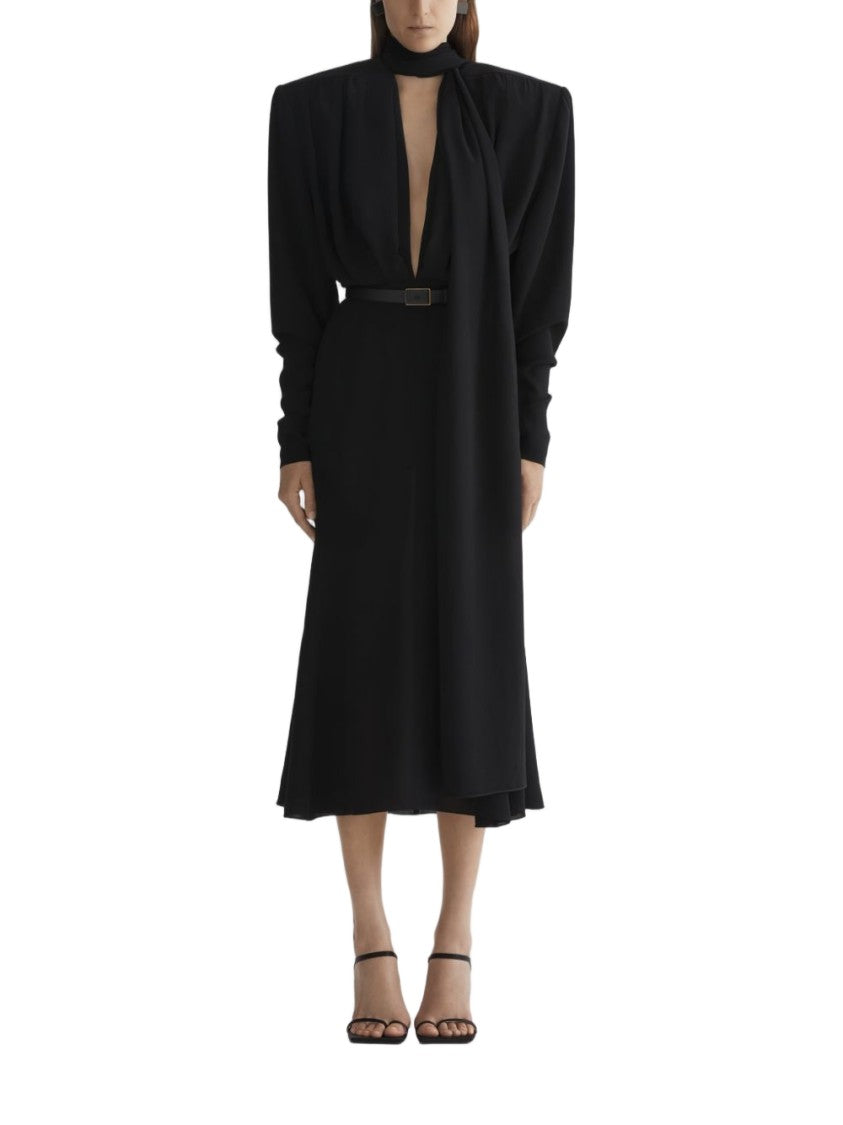 Mugler Midi Dress With Plunging Neckline