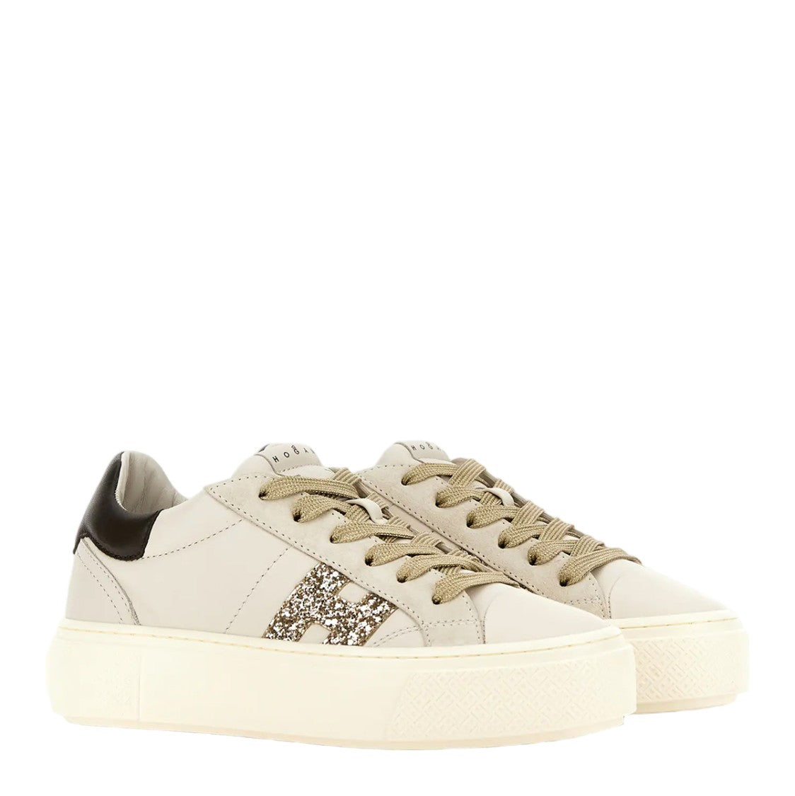 Hogan Chunky Platform Sneakers With Glittering 'H' Logo