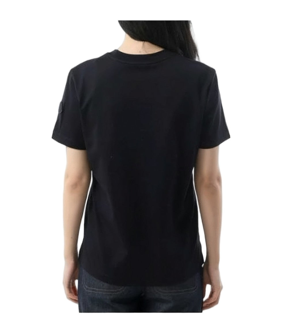 Moncler Minimalist Black Short-Sleeve T-Shirt With Buttoned Tabs