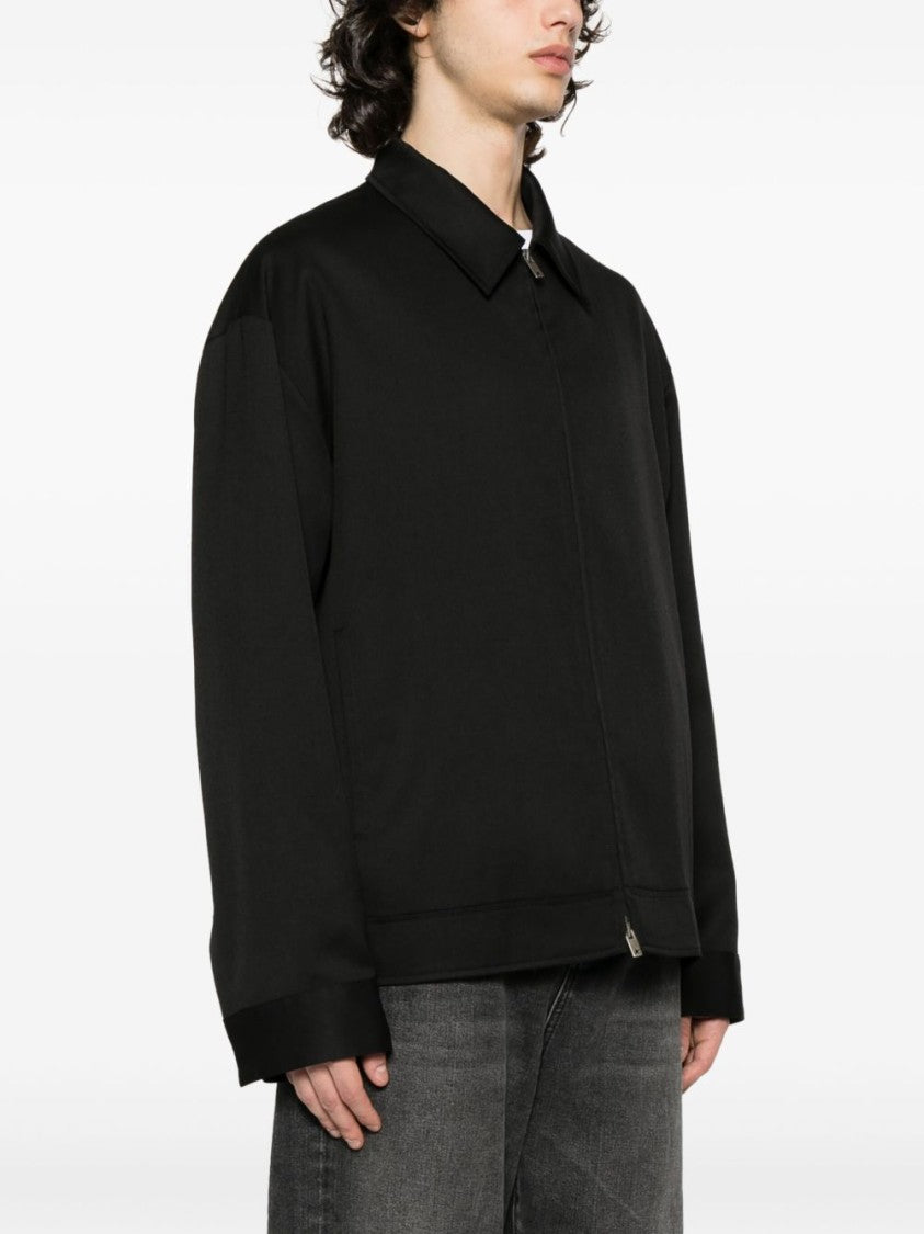 Golden Goose Black Wool Gabardine Coach Jacket