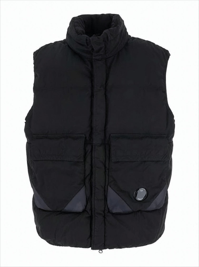 C.P. Company High Collar Padded Vest With Detachable Hood