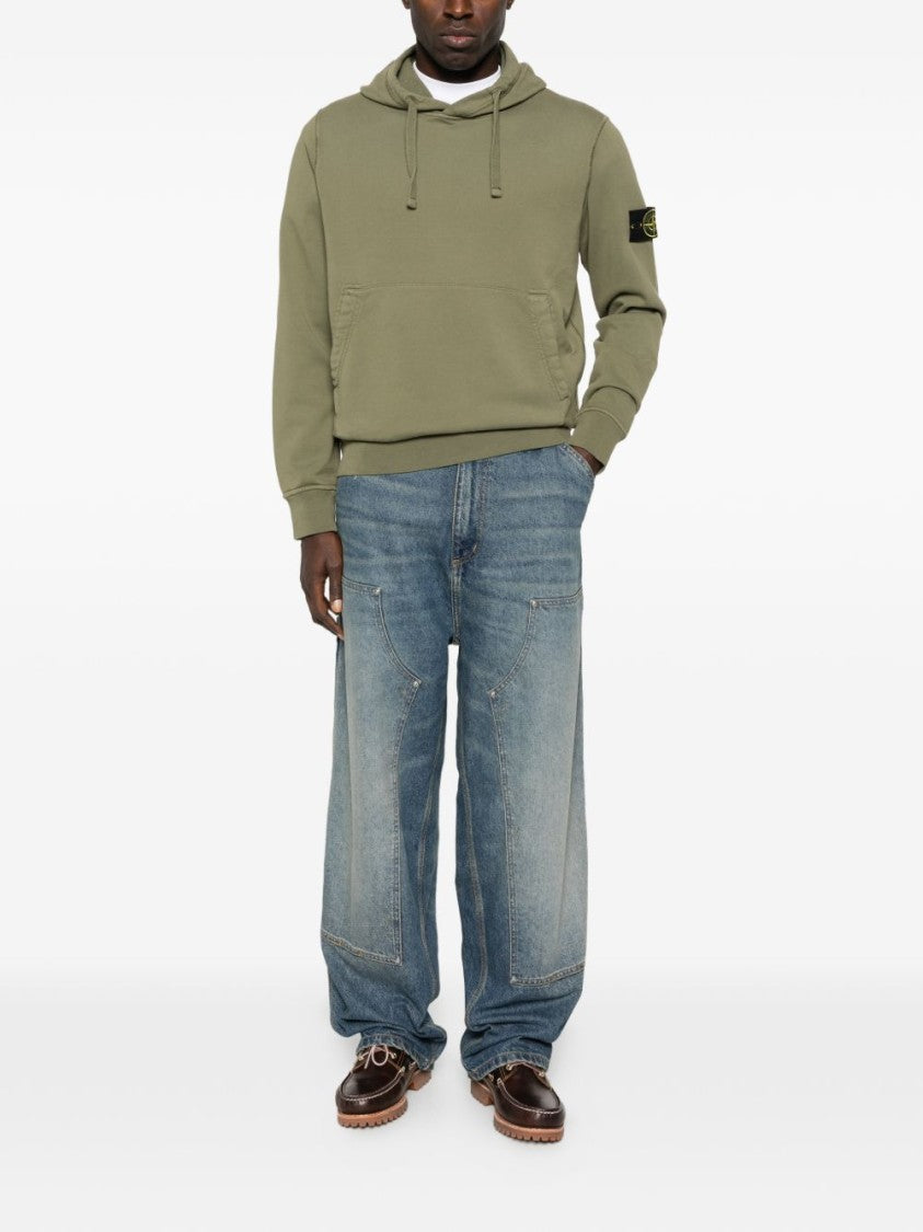 Stone Island Relaxed-Fit Cotton Hoodie With Distinctive Patch Logo