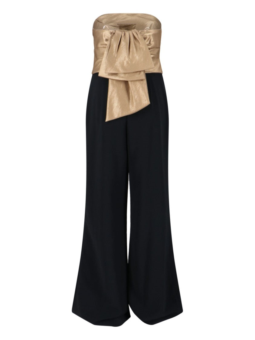 Polo Ralph Lauren Jumpsuit Dress With Bow – Gold/Black
