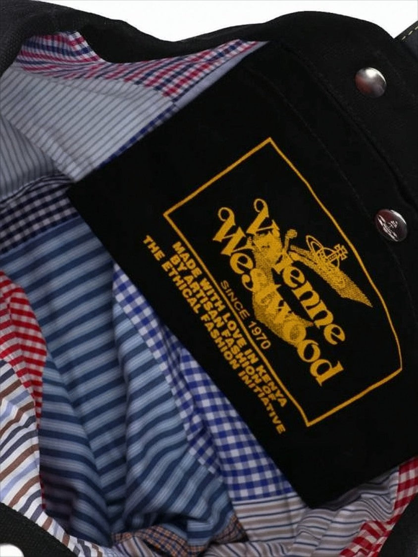 Vivienne Westwood Spacious Canvas Shoulder Bag With Bold City Graphics